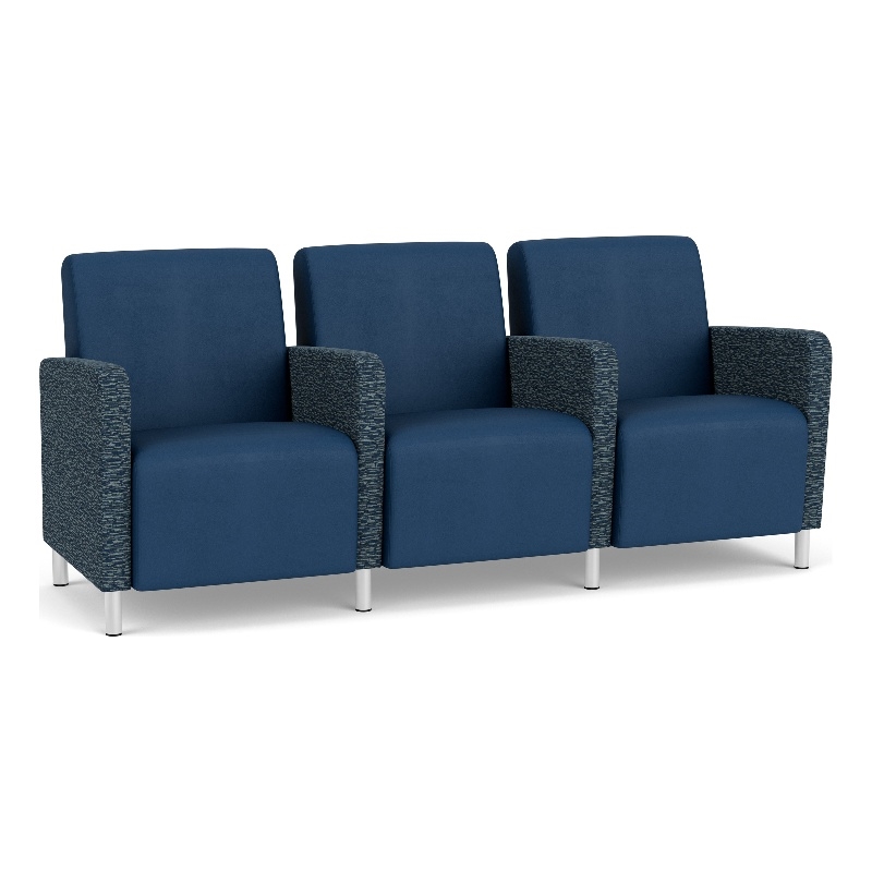Lesro Ravenna Lounge Reception 3 Seat Tandem Seating in Blue