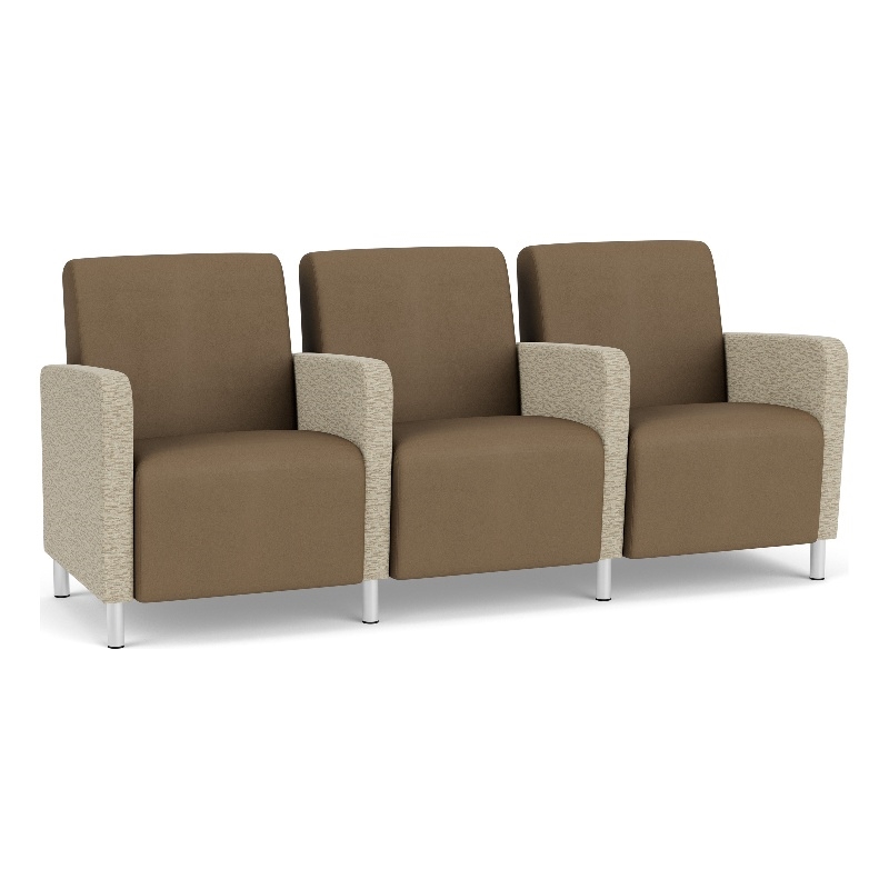 Lesro Ravenna Lounge Reception 3 Seat Tandem Seating in Brown