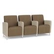 Lesro Ravenna Lounge Reception 3 Seat Tandem Seating in Brown