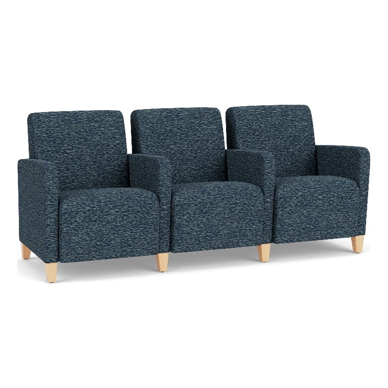 Lesro Ravenna Lounge Reception 3 Seat Tandem Seating in Blue