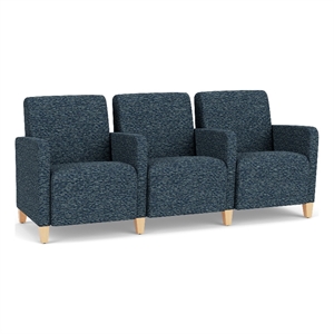 Lesro Ravenna Lounge Reception 3 Seat Tandem Seating in Blue