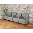 Lesro Ravenna Lounge Reception 4 Seat Tandem Seating in Gray