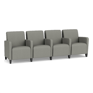 Lesro Ravenna Lounge Reception 4 Seat Tandem Seating in Gray
