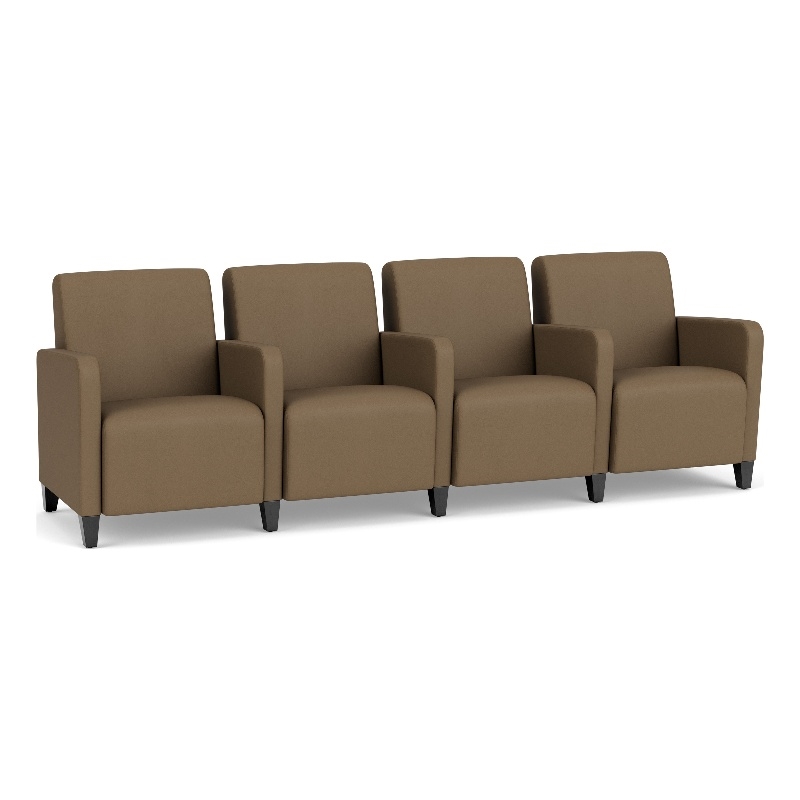 Lesro Ravenna Lounge Reception 4 Seat Tandem Seating in Brown