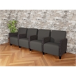 Lesro Ravenna Lounge Reception 4 Seat Tandem Seating in Gray