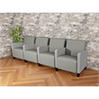 Lesro Ravenna Lounge Reception 4 Seat Tandem Seating in Gray