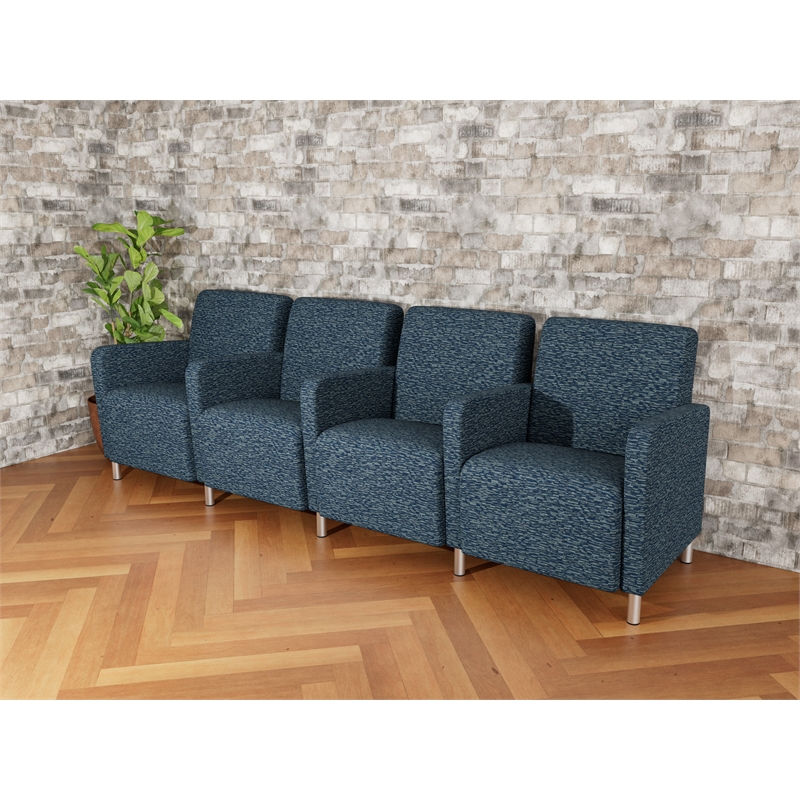 Lesro Ravenna Lounge Reception 4 Seat Tandem Seating in Blue
