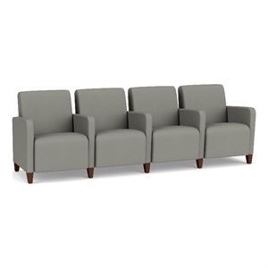 Lesro Ravenna Lounge Reception 4 Seat Tandem Seating in Gray