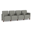 Lesro Ravenna Lounge Reception 4 Seat Tandem Seating in Gray