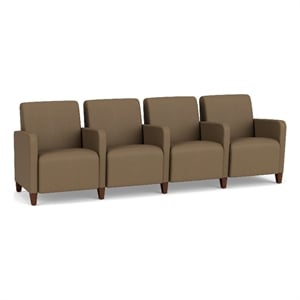 Lesro Ravenna Lounge Reception 4 Seat Tandem Seating in Brown