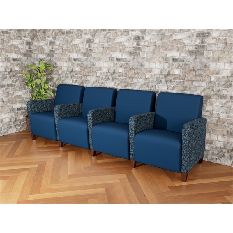 Lesro Ravenna Lounge Reception 4 Seat Tandem Seating in Blue