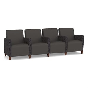 Lesro Ravenna Lounge Reception 4 Seat Tandem Seating in Gray