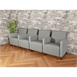 Lesro Ravenna Lounge Reception 4 Seat Tandem Seating in Gray