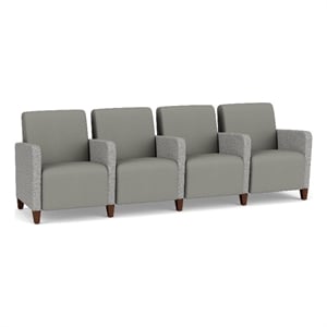 Lesro Ravenna Lounge Reception 4 Seat Tandem Seating in Gray