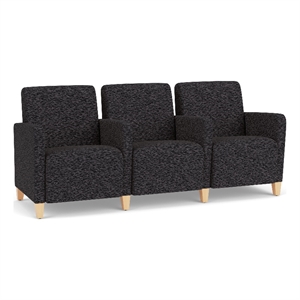 Lesro Ravenna Lounge Reception 3 Seat Tandem Seating in Black