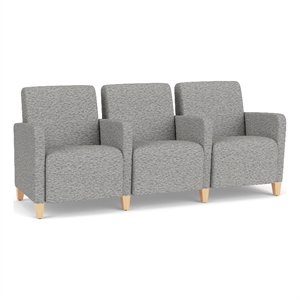 Lesro Ravenna Lounge Reception 3 Seat Tandem Seating in Gray
