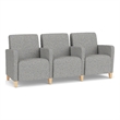 Lesro Ravenna Lounge Reception 3 Seat Tandem Seating in Gray