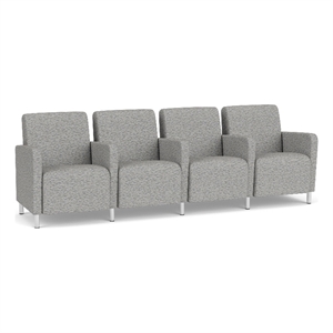 Lesro Ravenna Lounge Reception 4 Seat Tandem Seating in Gray
