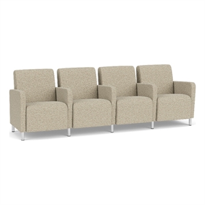 Lesro Ravenna Lounge Reception 4 Seat Tandem Seating in Beige