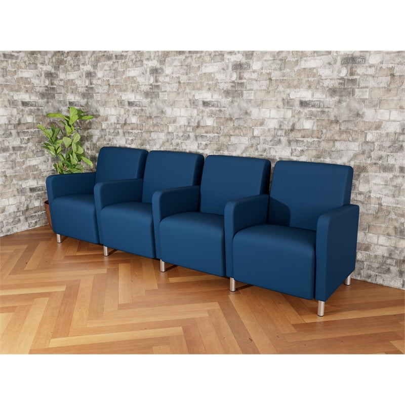 Lesro Ravenna Lounge Reception 4 Seat Tandem Seating in Blue