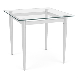 Lesro Ravenna Lounge Reception End Table 22x22&quot Glass Top  in Steel