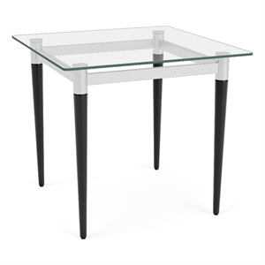 Lesro Ravenna Lounge Reception End Table 22x22&quot Glass Top  in Black