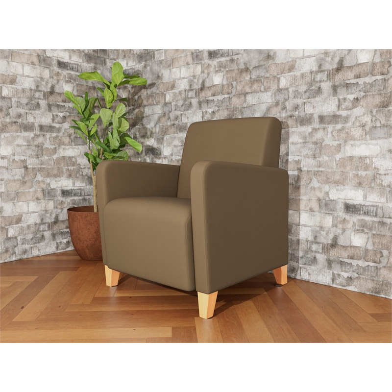 Lesro Ravenna Lounge Reception Guest Chair in Brown