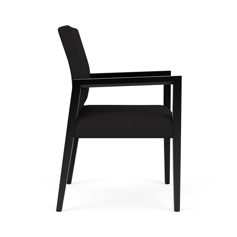 Lesro Brooklyn Waiting Reception Guest Chair Wood Frame in Black