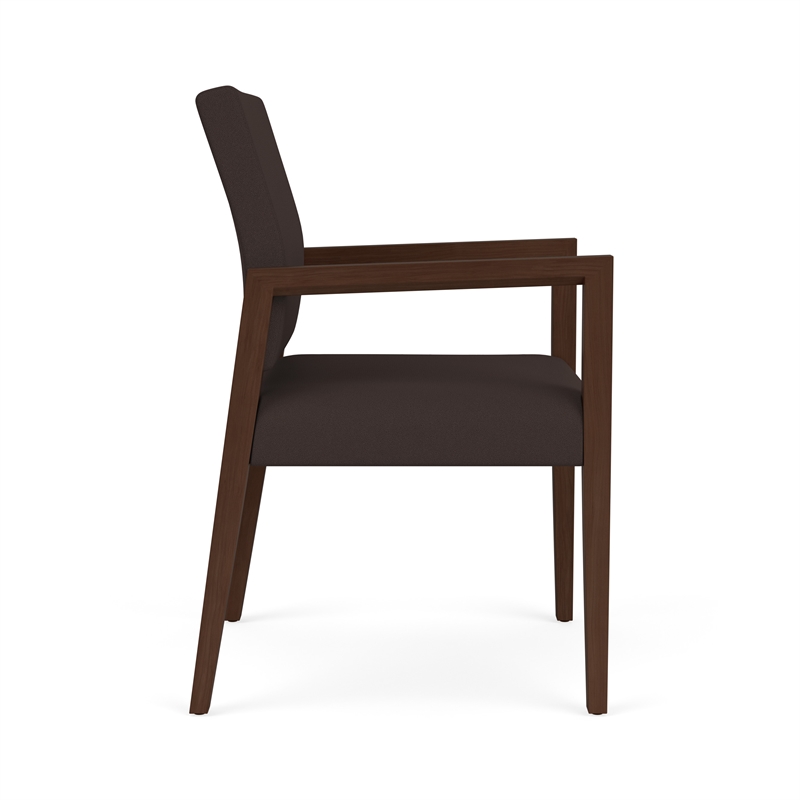 Lesro Brooklyn Waiting Reception Guest Chair Wood Frame in Brown