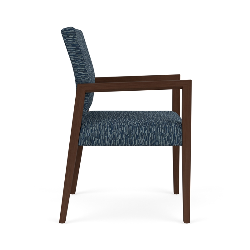 Lesro Brooklyn Waiting Reception Guest Chair Wood Frame in Blue