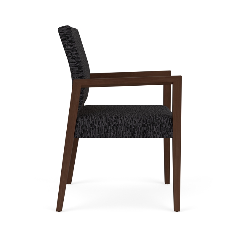 Lesro Brooklyn Waiting Reception Guest Chair Wood Frame in Black