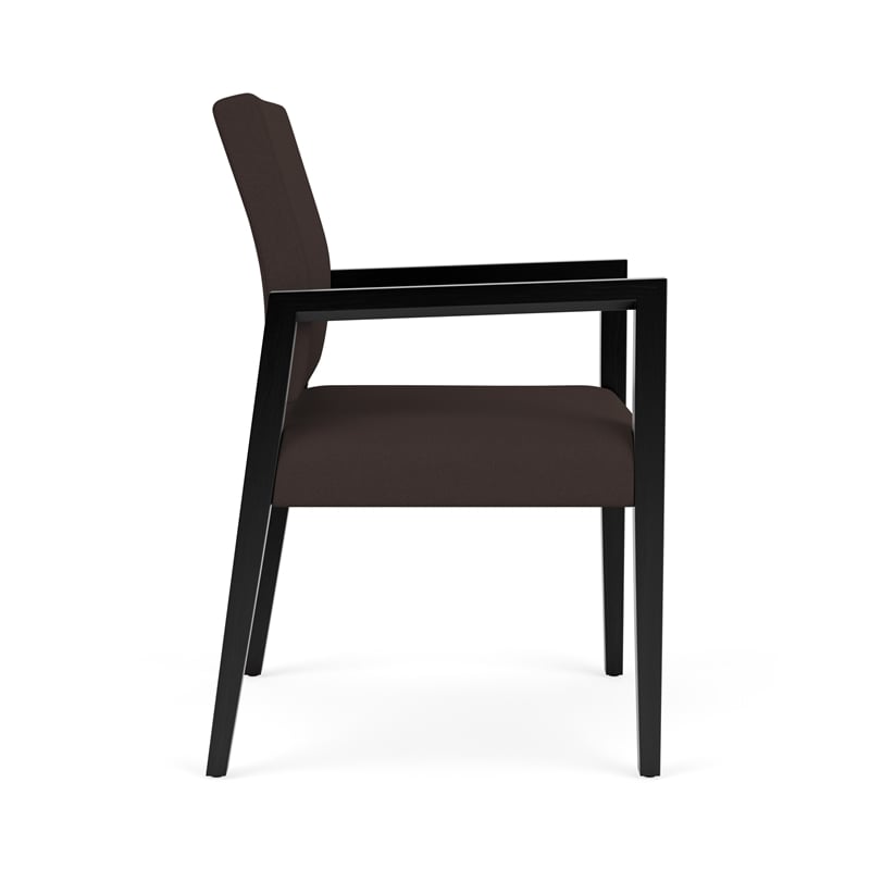 Lesro Brooklyn Waiting Reception Guest Chair Wood Frame in Brown