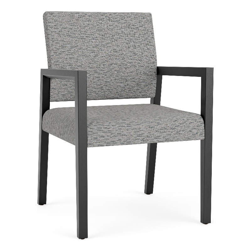 Lesro Brooklyn Waiting Reception Guest Chair Wood Frame in Gray