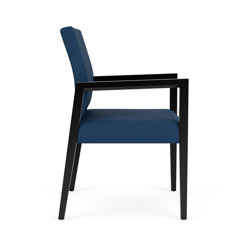 Lesro Brooklyn Waiting Reception Guest Chair Wood Frame in Blue