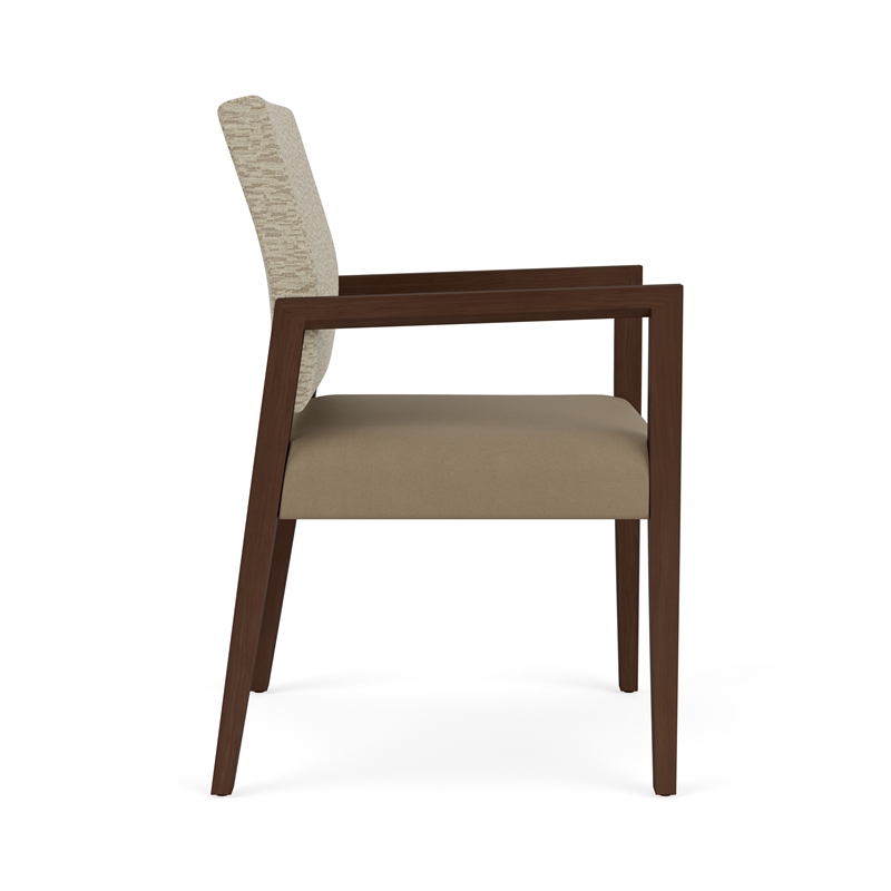 Lesro Brooklyn Waiting Reception Guest Chair Wood Frame in Brown