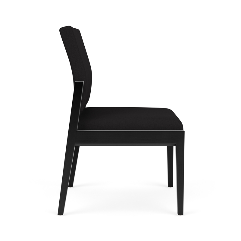 Lesro Brooklyn Waiting Reception Armless Guest Chair Wood Frame in Black