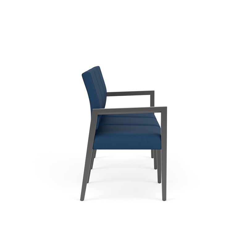 Lesro Brooklyn Waiting Reception 3 Seat Tandem Seating No Center Arms in Blue