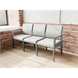 Lesro Brooklyn Waiting Reception 3 Seat Tandem Seating No Center Arms in Gray