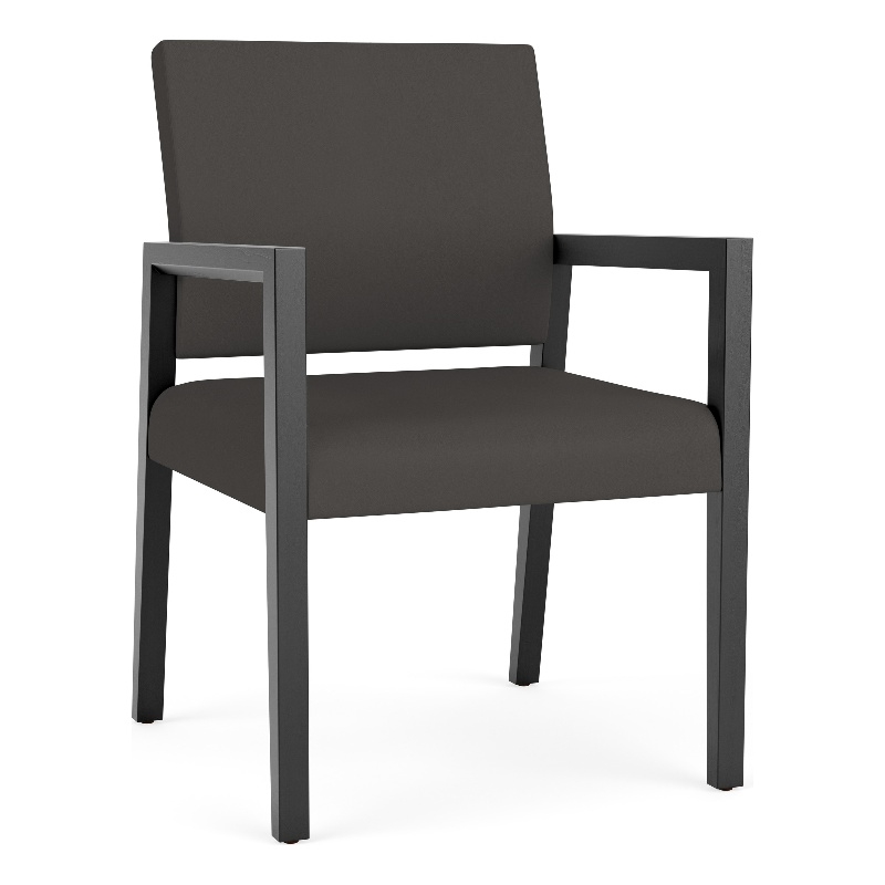 Lesro Brooklyn Waiting Reception Guest Chair Wood Frame in Gray