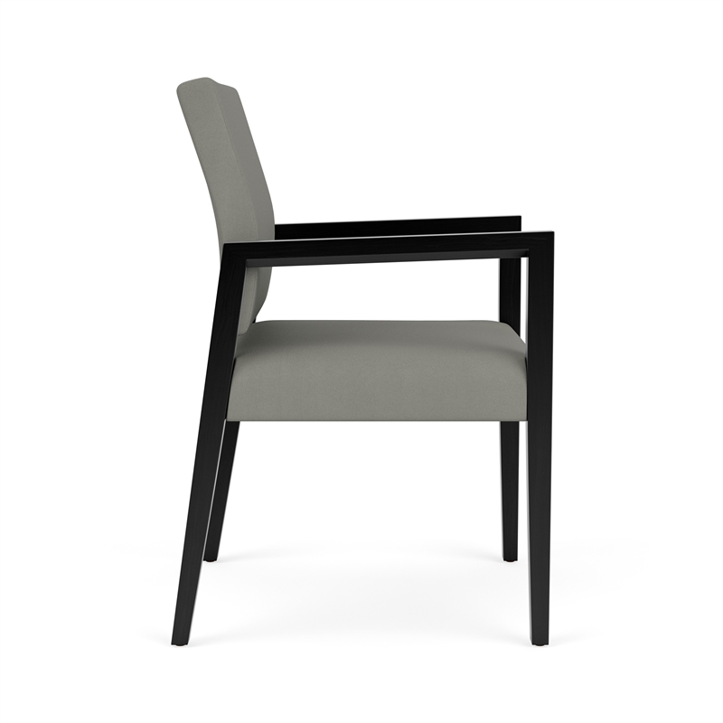 Lesro Brooklyn Waiting Reception Guest Chair Wood Frame in Gray