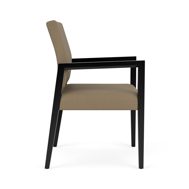 Lesro Brooklyn Waiting Reception Guest Chair Wood Frame in Brown