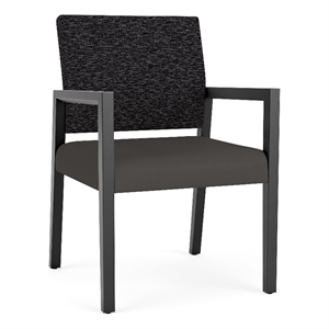 Lesro Brooklyn Waiting Reception Guest Chair Wood Frame in Gray