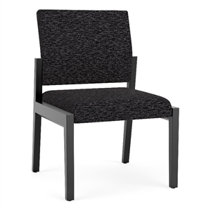 Lesro Brooklyn Waiting Reception Armless Guest Chair Wood Frame in Black