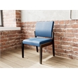 Lesro Brooklyn Waiting Reception Armless Guest Chair Wood Frame in Blue