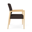 Lesro Brooklyn Waiting Reception Wide Guest Chair Wood Frame in Brown
