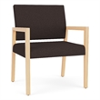 Lesro Brooklyn Waiting Reception Wide Guest Chair Wood Frame in Brown