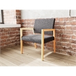 Lesro Brooklyn Waiting Reception Wide Guest Chair Wood Frame in Black