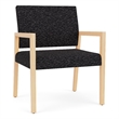 Lesro Brooklyn Waiting Reception Wide Guest Chair Wood Frame in Black