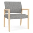 Lesro Brooklyn Waiting Reception Wide Guest Chair Wood Frame in Gray
