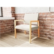 Lesro Brooklyn Waiting Reception Wide Guest Chair Wood Frame in Beige